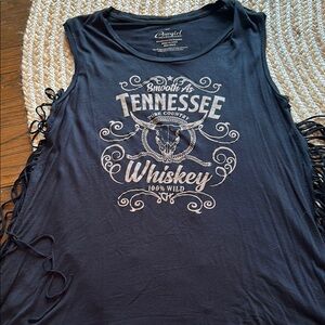 Black Fringe Tank Top